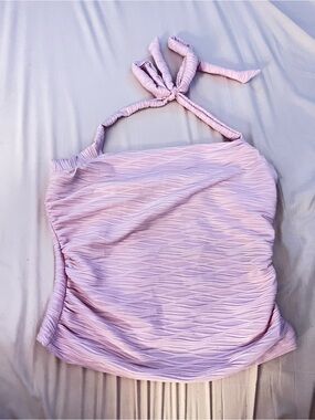 SHEIN Light Lilac Textured Halter Camisole